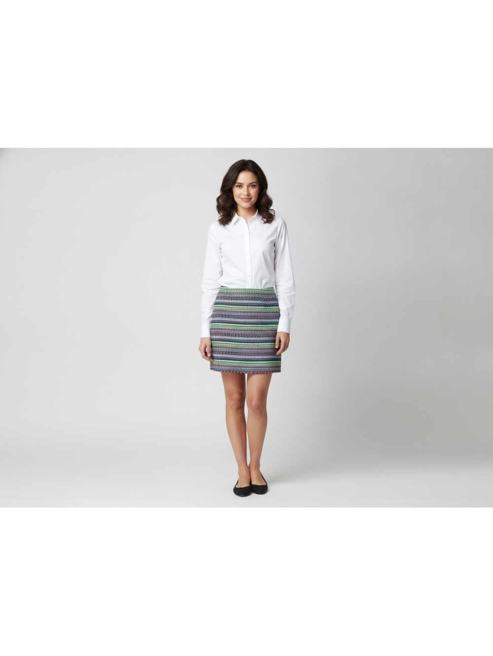 Shrinking Violet Multicolor Striped Woven Cotton Miniskirt M